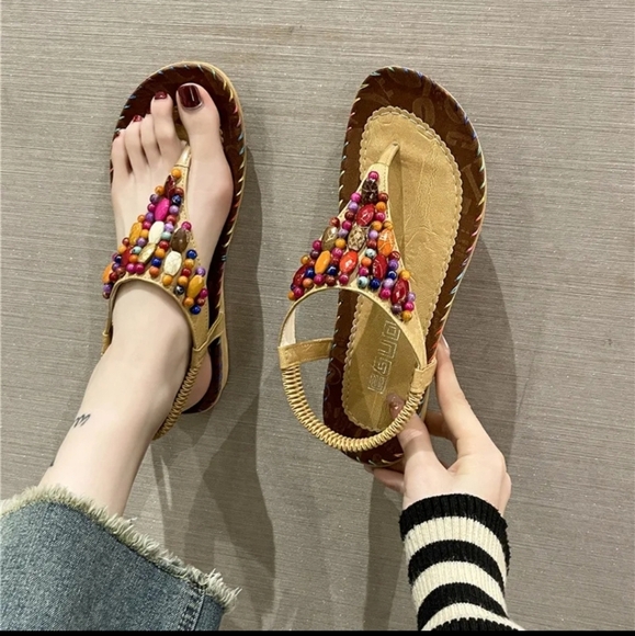 Toe Post Flats Sandals - Picture 2 of 4